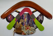 Boomerang set #8 | Two returning boomerangs and a bullroarer