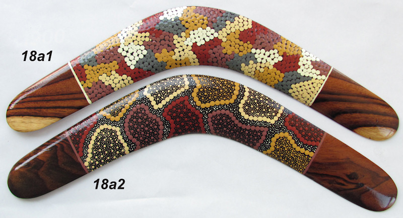 Classic traditional dot art collectable boomerangs