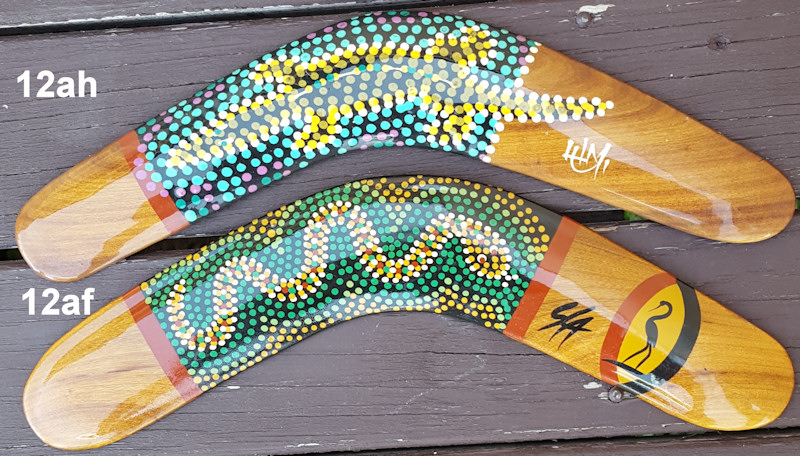 12 inch (30cm) dot art collectible boomerangs