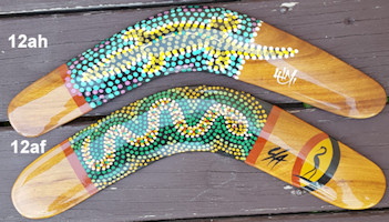 Animal dot art boomerangs, 12in