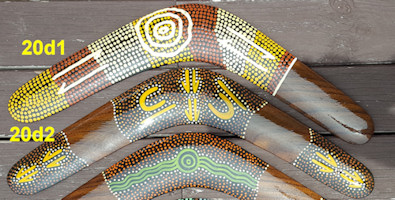 Dot art boomerangs, 20in