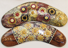 Collectable boomerangs, 6in, mixed art