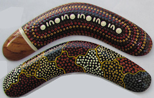 Mixed dot art boomerangs, 8in